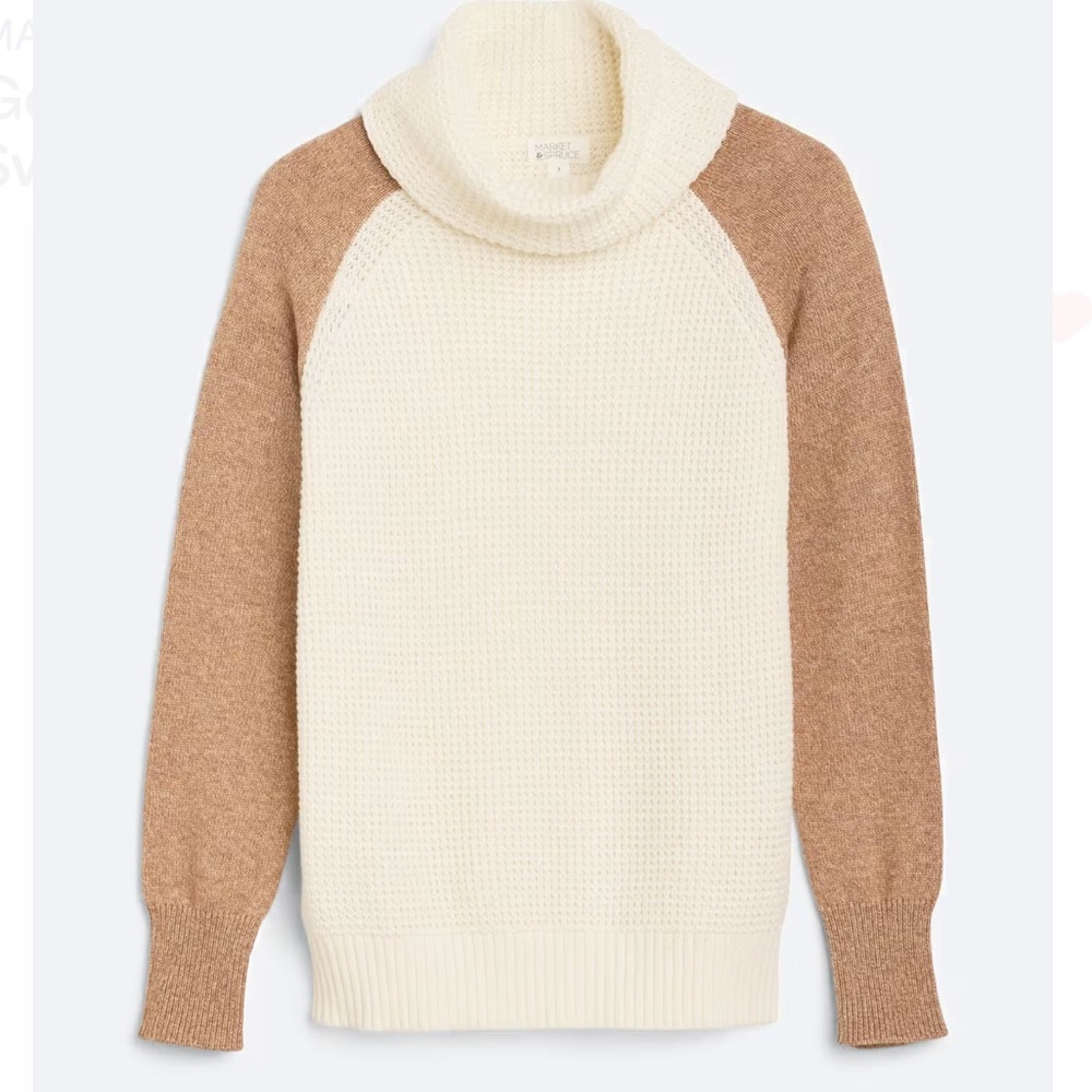 Market & Spruce Gemma Rib Cowl neck sweater color block size XXL